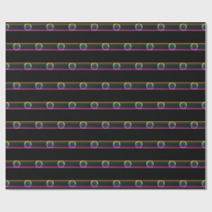 Papier Cadeau Rayure de bulle iridescente moderne   Verre brilla
