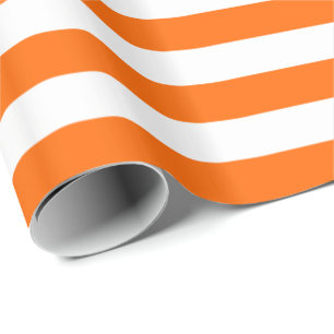 Papier Cadeau Rayure orange et blanche