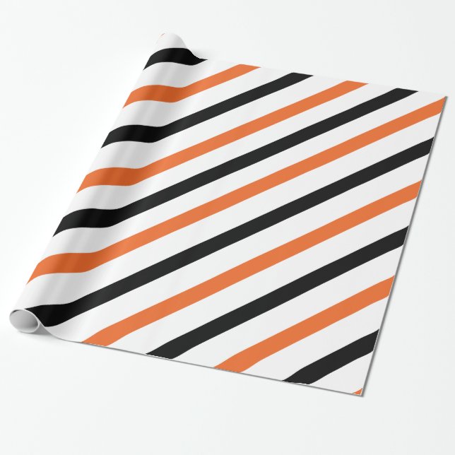 Papier Cadeau Rayure orange et noire (Déroulé)