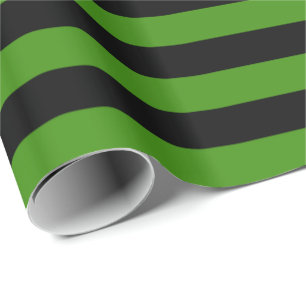 Papier Cadeau Rayure verte et noire
