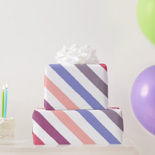 Papier Cadeau Rayures aquarelles inclinées