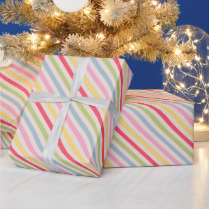 Papier Cadeau Rayures arc-en-ciel