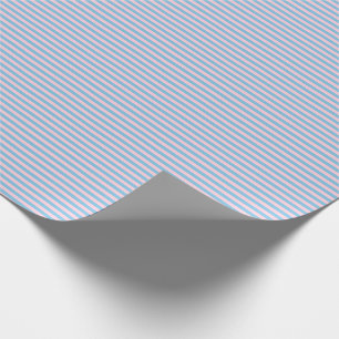 Papier Cadeau Rayures bleu-clair et rose-clair minces