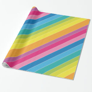 Papier Cadeau Rayures d'arc-en-ciel