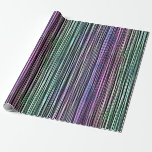 Papier Cadeau rayures de dégradé arc-en-ciel sur noir :