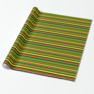 Papier Cadeau Rayures de Rasta