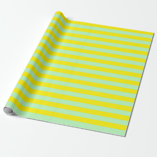 Papier Cadeau Rayures doucement vertes et jaunes
