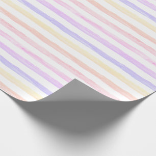 Papier Cadeau Rayures en pastel d'aquarelle