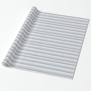 Papier Cadeau Rayures grises et bleues