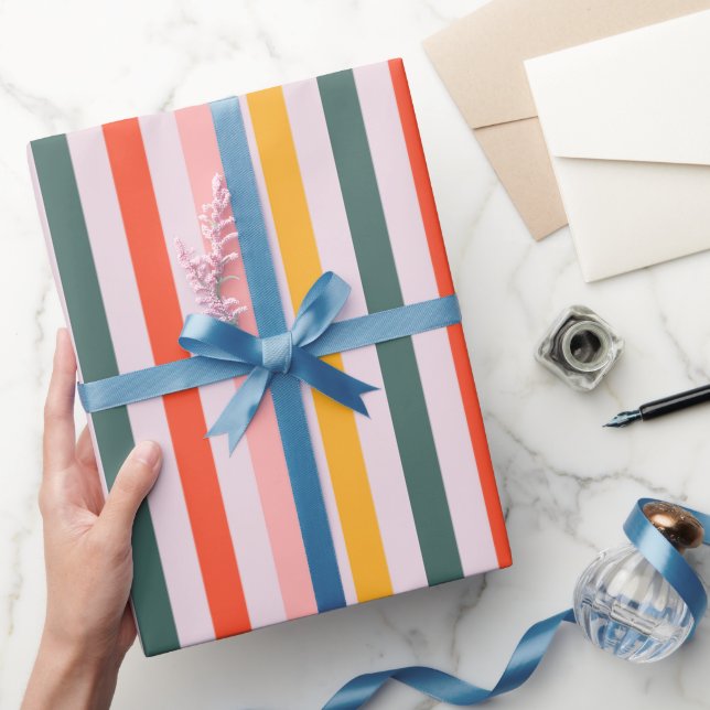 Papier Cadeau Rayures horizontales ensoleillées (Cadeaux)