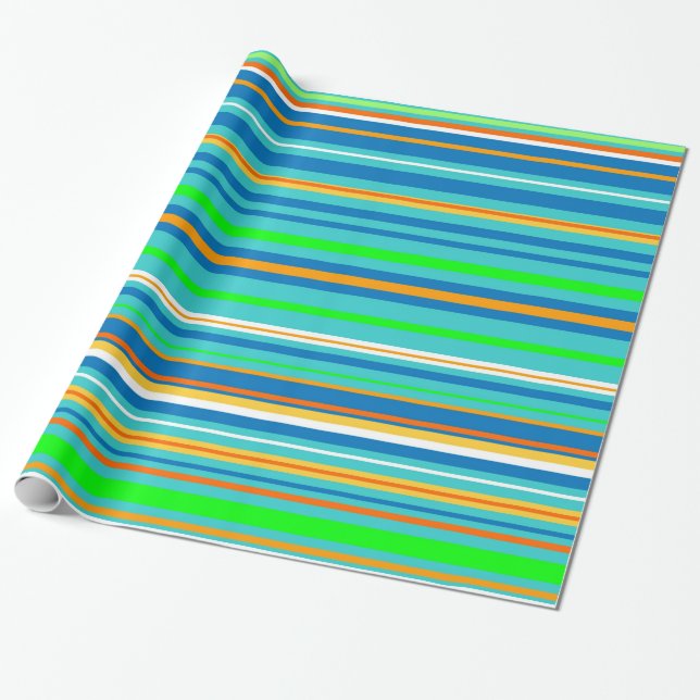 Papier Cadeau Rayures lumineuses (Déroulé)