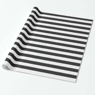 Papier Cadeau Rayures noires sur la couleur faite sur commande