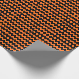 Papier Cadeau Rayures oranges et noires de Chevron