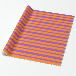 Papier Cadeau Rayures pourpres et oranges épaisses et minces