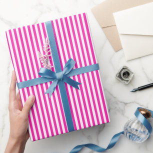 Papier Cadeau Rayures Rose et Blanc Incroyables