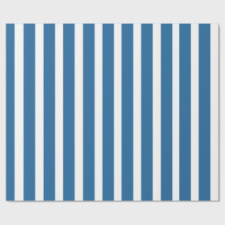 Papier Cadeau Rayures verticales bleues et blanches, motif minim