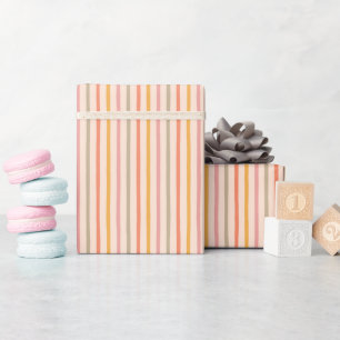 Papier Cadeau Rayures verticales pastel élégantes Cadeau
