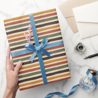 Papier Cadeau Rayures Vintage