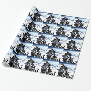 Papier Cadeau Réalisation de l'alpiniste hiver de neige