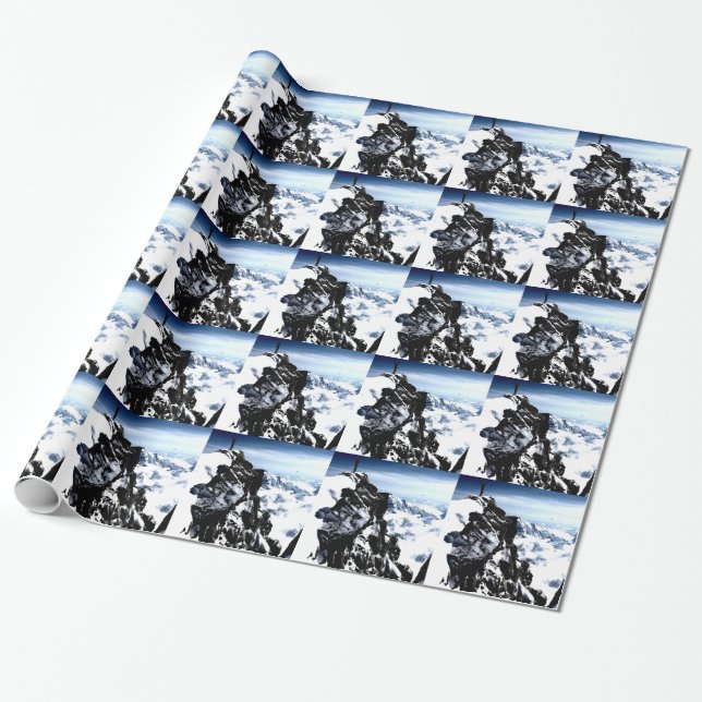 Papier Cadeau Réalisation de l'alpiniste hiver de neige (Déroulé)