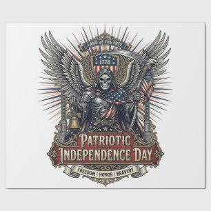 Papier Cadeau Reaper Chrome Patriotique Squelette de Patriote So