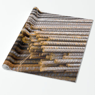 Papier Cadeau Rebar rouillé Rods en métal