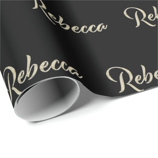 Papier Cadeau Rebecca white gold Handwriting (Coin rond)