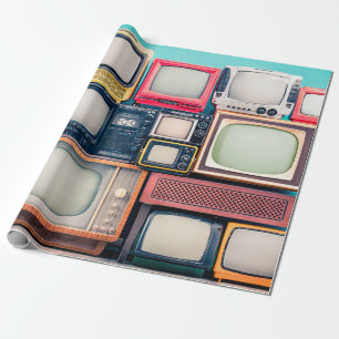 Papier Cadeau Récepteurs TV rétro à partir des années 60, les an