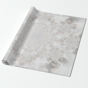 Papier Cadeau Réception de mariage Blanc Argent Or Simple Élégan