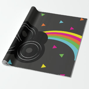 Papier Cadeau Records Musique arc-en-ciel Géométrique