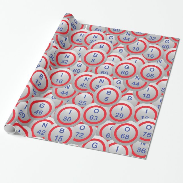 Papier Cadeau Recouvrement aléatoire de boules de bingo-test (Déroulé)