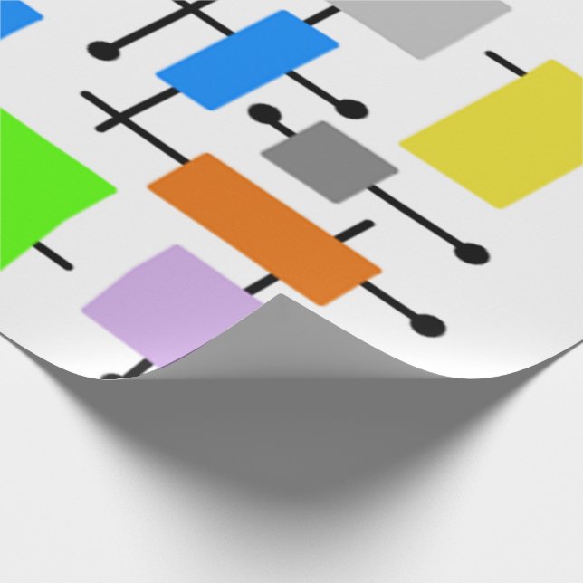 Papier Cadeau Rectangles atomiques (Coin)