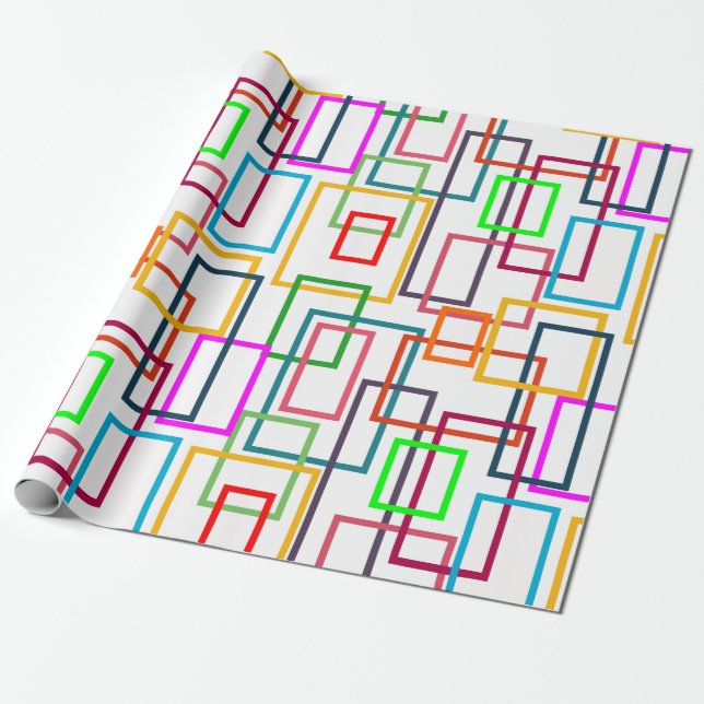 Papier Cadeau Rectangles de chevauchement (Déroulé)