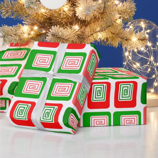 Papier Cadeau Rectangles de Noël (Vacances)
