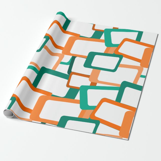 Papier Cadeau Rectangles modernes du milieu du siècle (Déroulé)