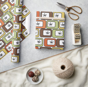 Papier Cadeau Rectangles rétro avec Starbursts