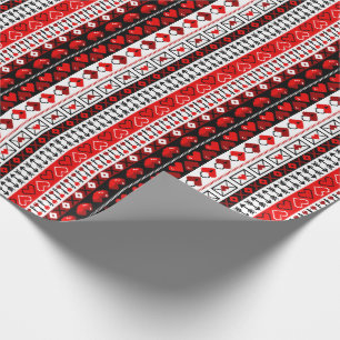 Papier Cadeau Red 8 Bit Love Hearts