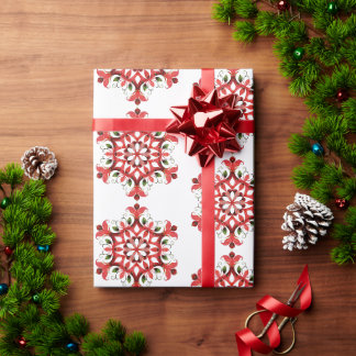 Papier Cadeau Red and Green Country Christmas Quilt Cadeau
