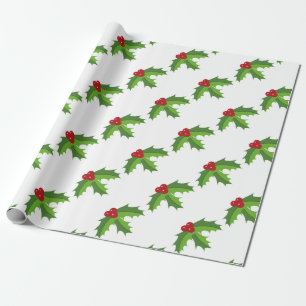 Papier Cadeau Red Berry Holly