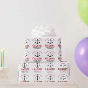 Papier Cadeau Red Black Law School Graduation Party