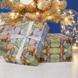 Papier Cadeau Red Breast Bird Gift Wrapping Paper