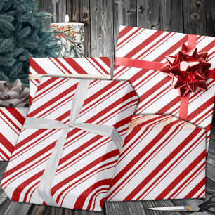 Papier Cadeau Red Candy Stripe Holiday