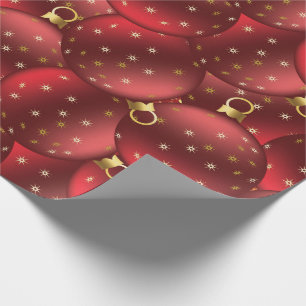 Papier Cadeau Red Christmas balls