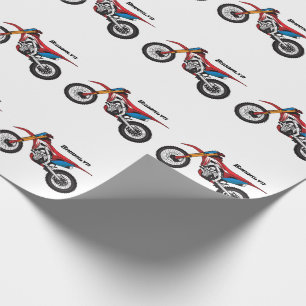 Papier Cadeau Red dirt bike motorcycle