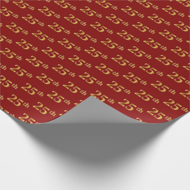 Papier Cadeau Red, Faux Gold 25e (Vingt-cinquième) (Coin)