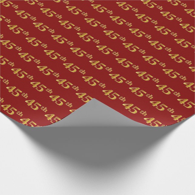 Papier Cadeau Red, Faux Gold 45e (Quarante-cinquième) (Coin)