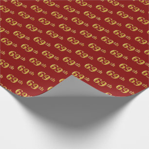 Papier Cadeau Red, Faux Gold 69e (Soixante-neuvième)