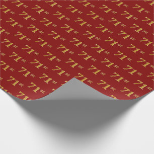 Papier Cadeau Red, Faux Gold 71e (Soixante-et-onze)