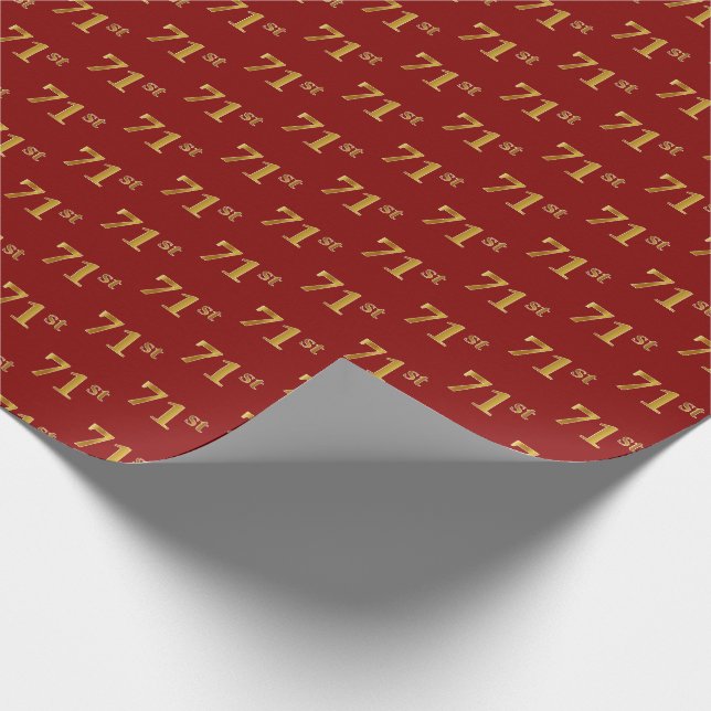 Papier Cadeau Red, Faux Gold 71e (Soixante-et-onze) (Coin)