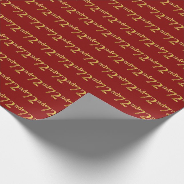 Papier Cadeau Red, Faux Gold 72e (Soixante-douzième) (Coin)